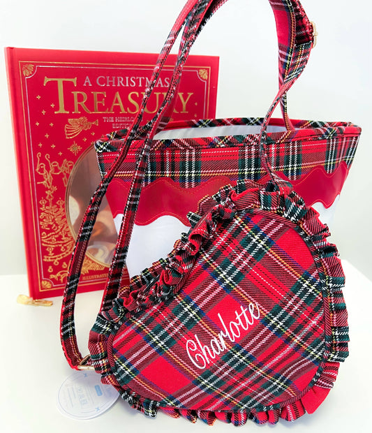 Heart Purse, Red Plaid