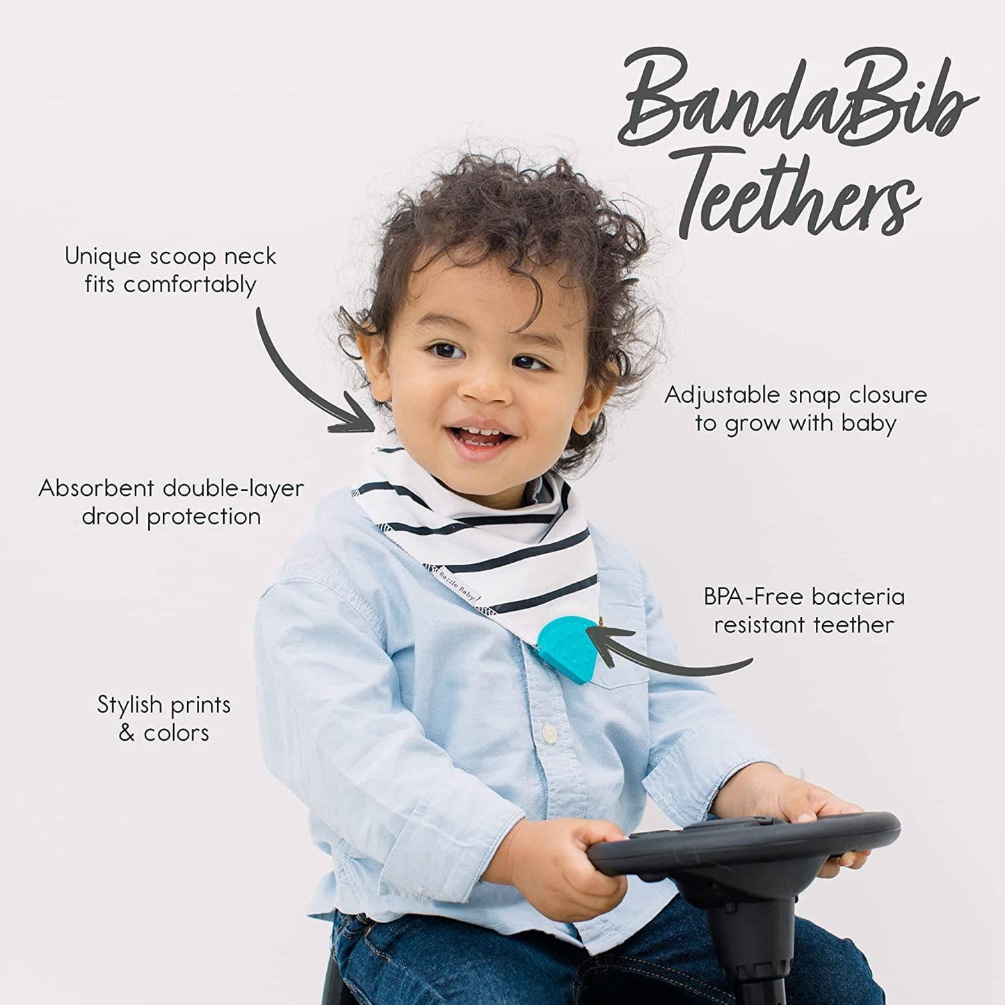 BandaBib with Teether 4-Pack: Contemporary