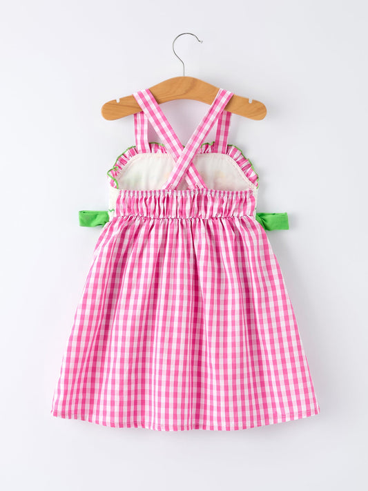 Summer Tropical Embroidered Short Sleeve Girls' Dress