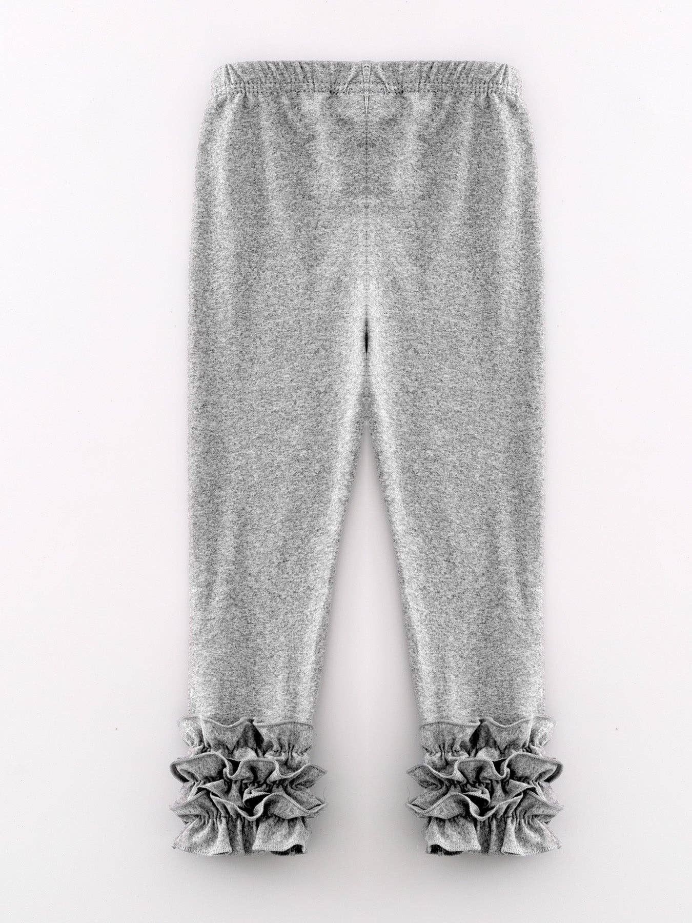 Grey Milk Silk Ruffled Solid Icing Legging