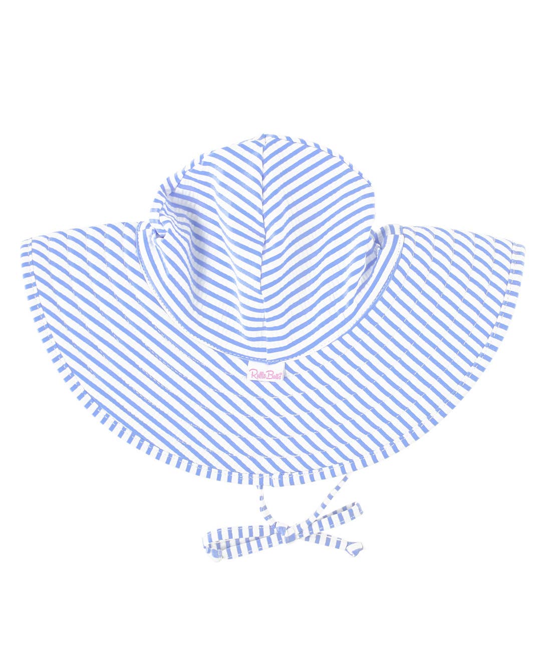 Girls Periwinkle Blue Seersucker Swim Hat