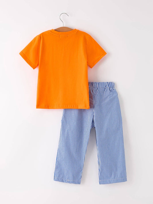 Fall Thanksgiving & Halloween Truck Smock Embroidery Baby Boy Set