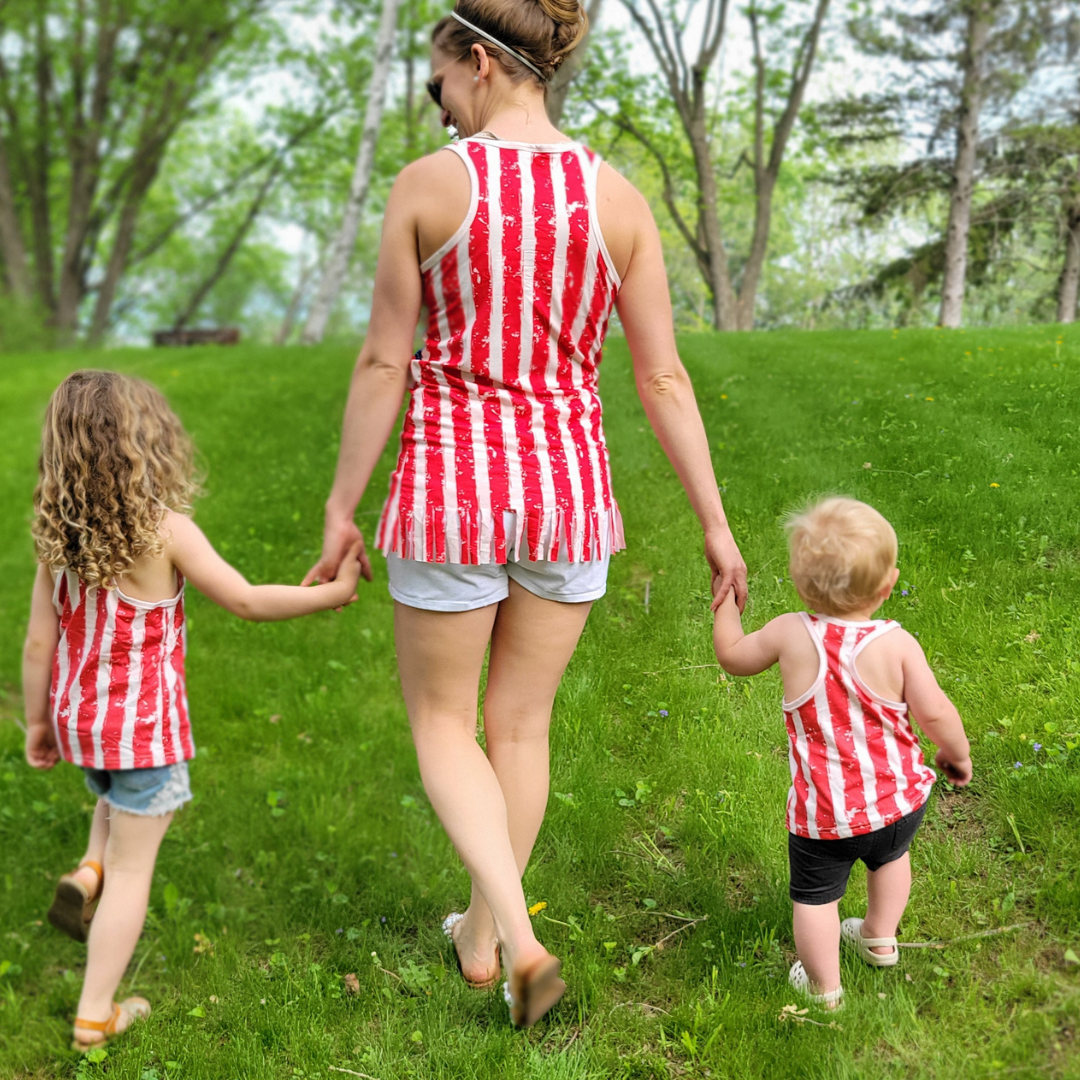 Red, White, and Blue American Flag Tank Top - Women