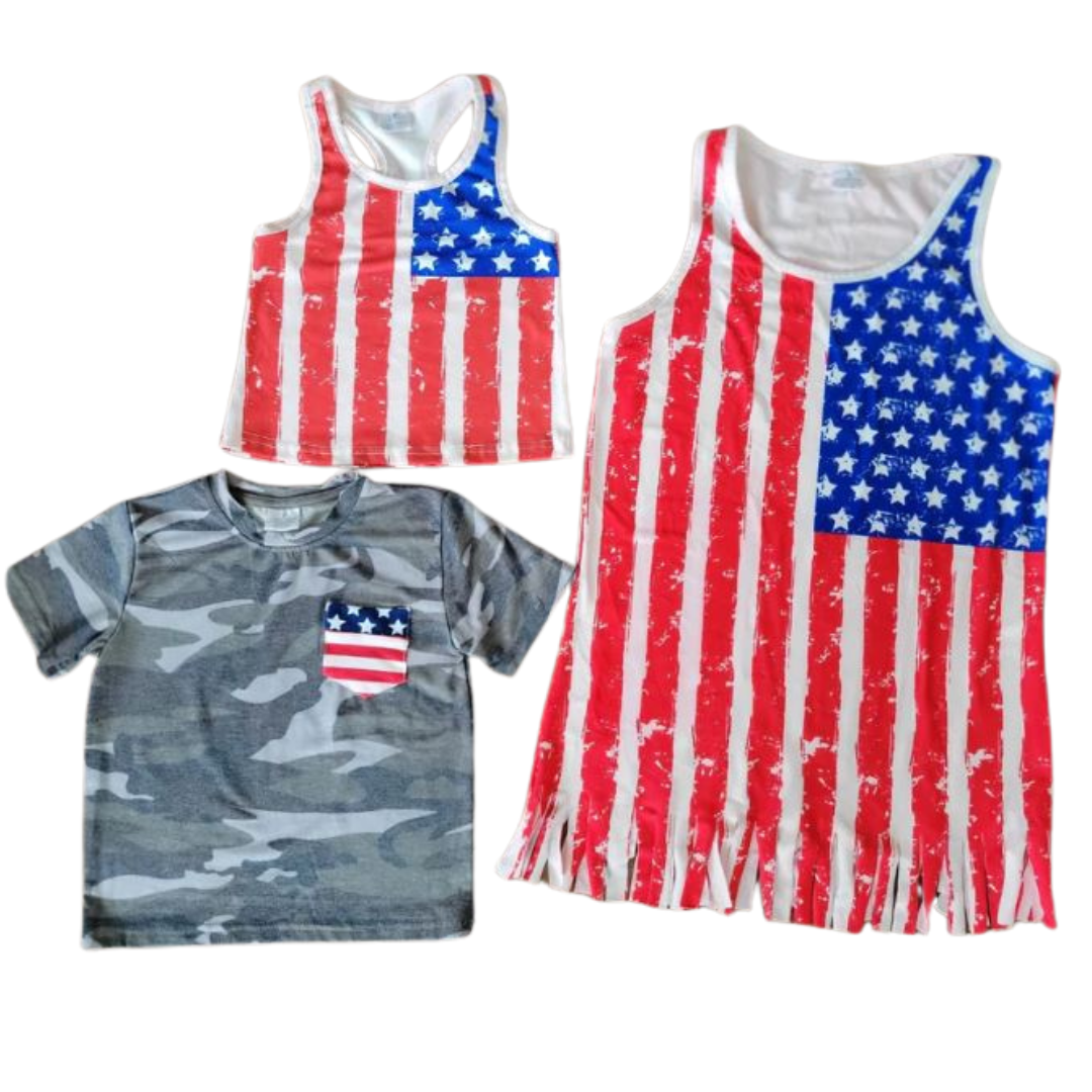 Red, White, and Blue American Flag Tank Top - Women