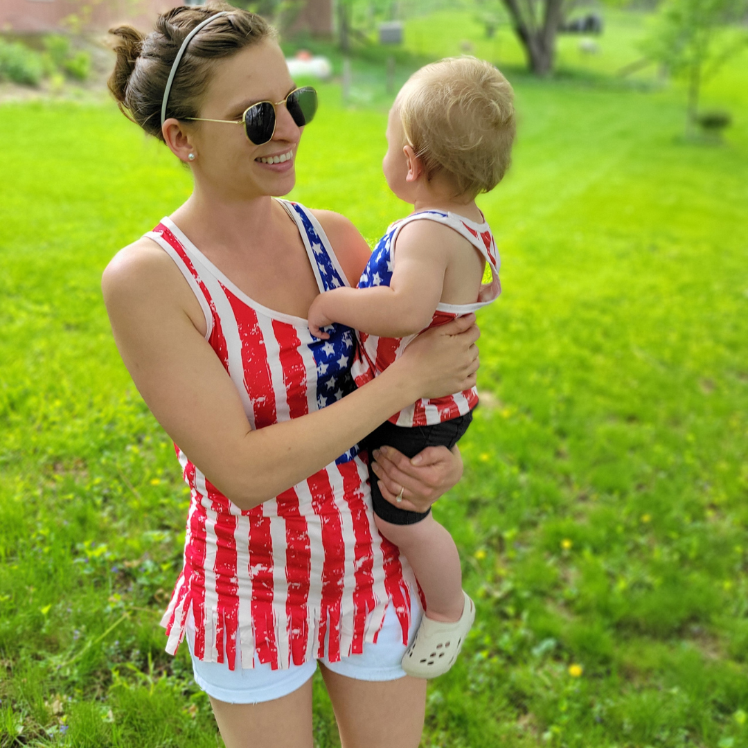 Red, White, and Blue American Flag Tank Top - Women