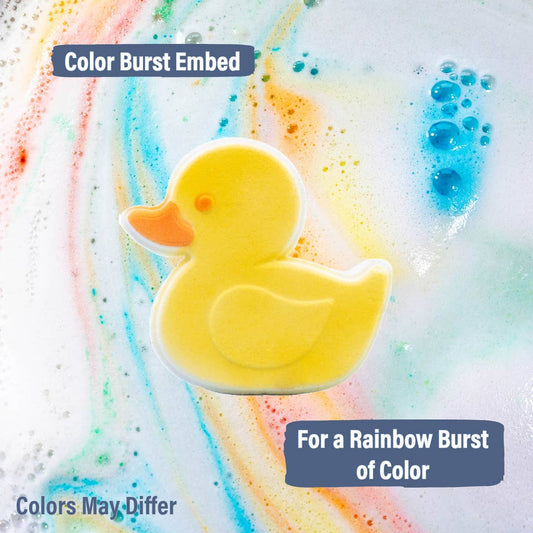 Duck Bath Bomb | Hand-Painted Rainbow Fizz | Colorful Bath
