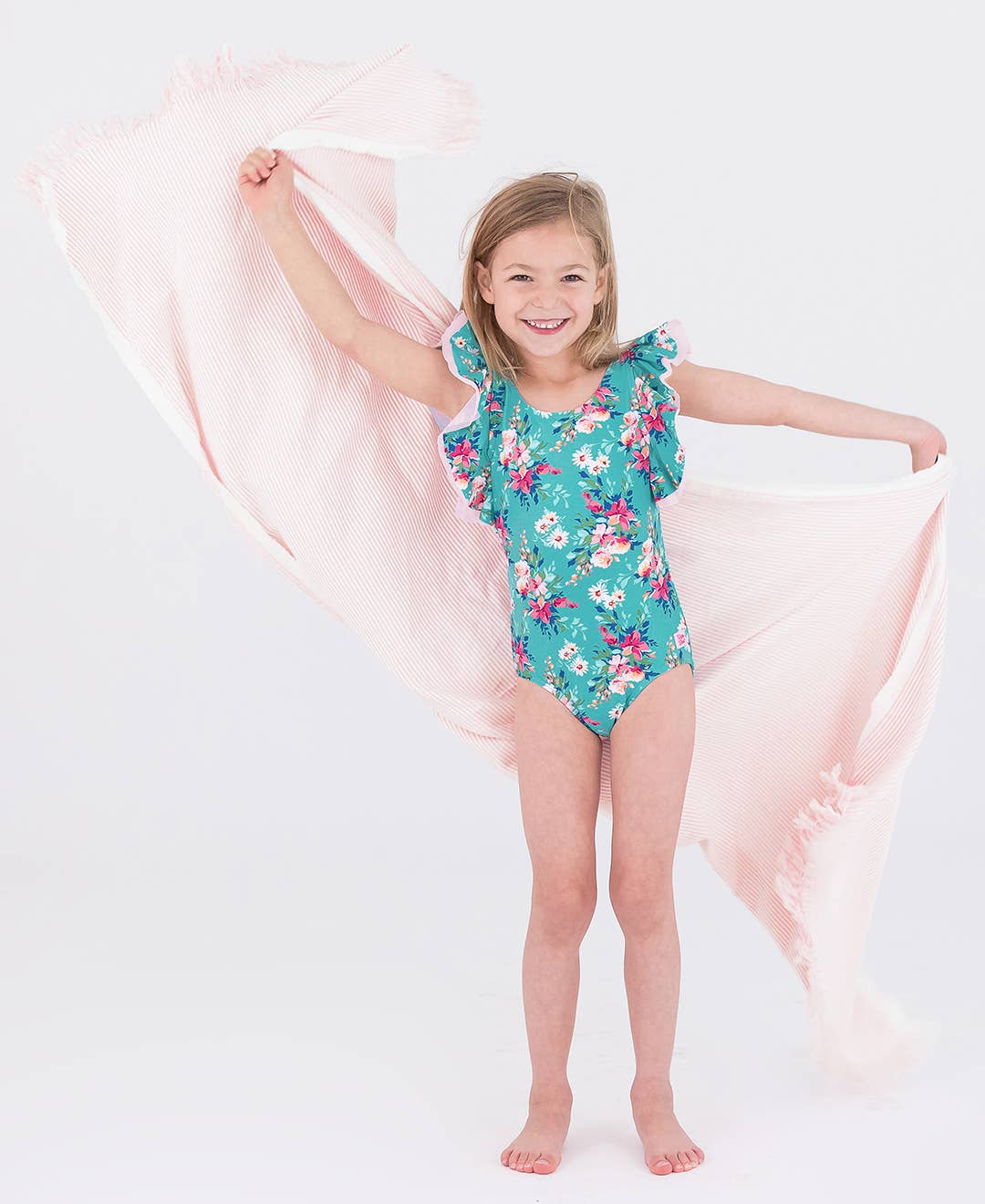Pink Seersucker Turkish Cotton Beach Towel
