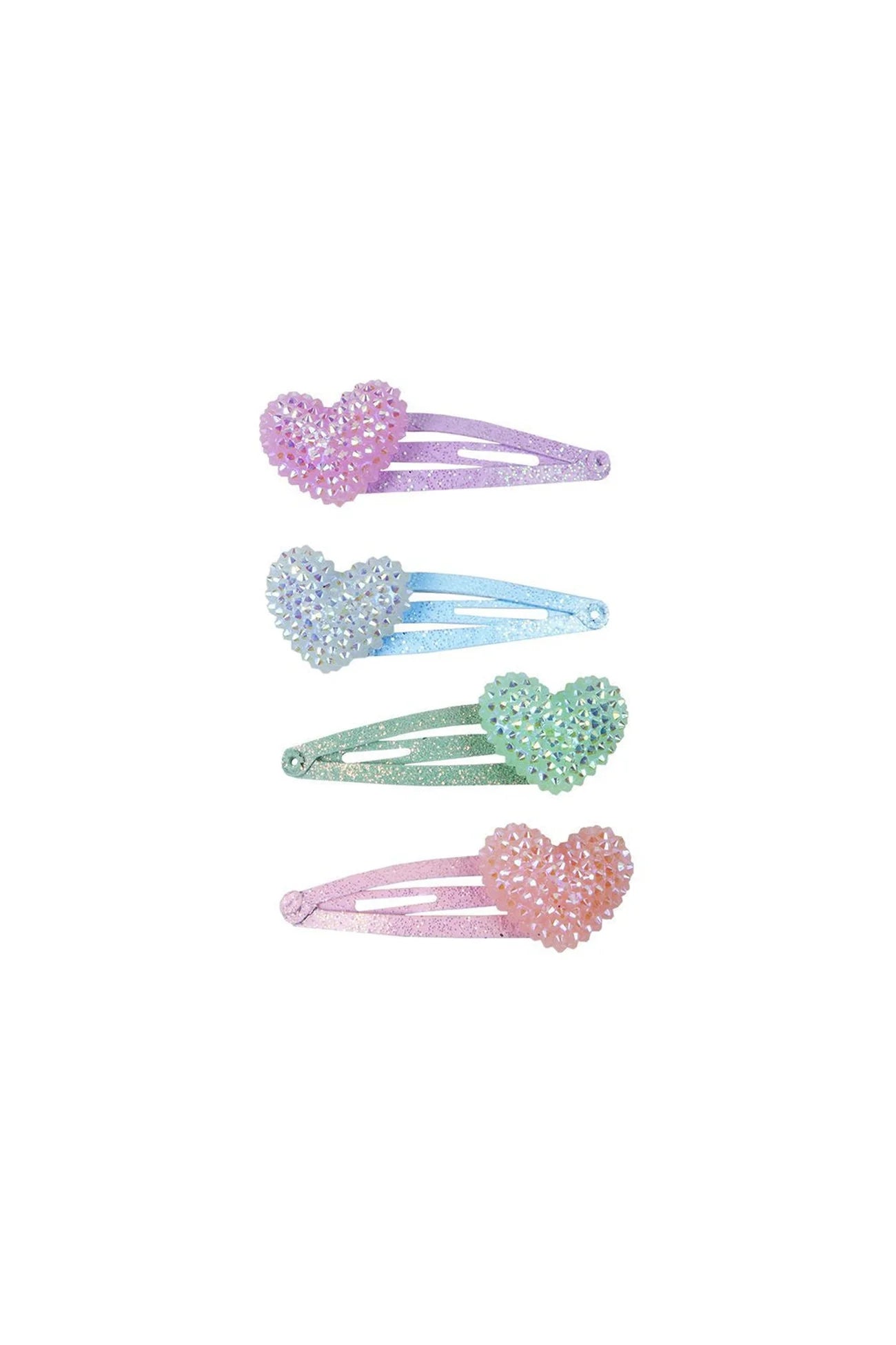 Sparkle Heart Bobble Hair Clips, 4pcs