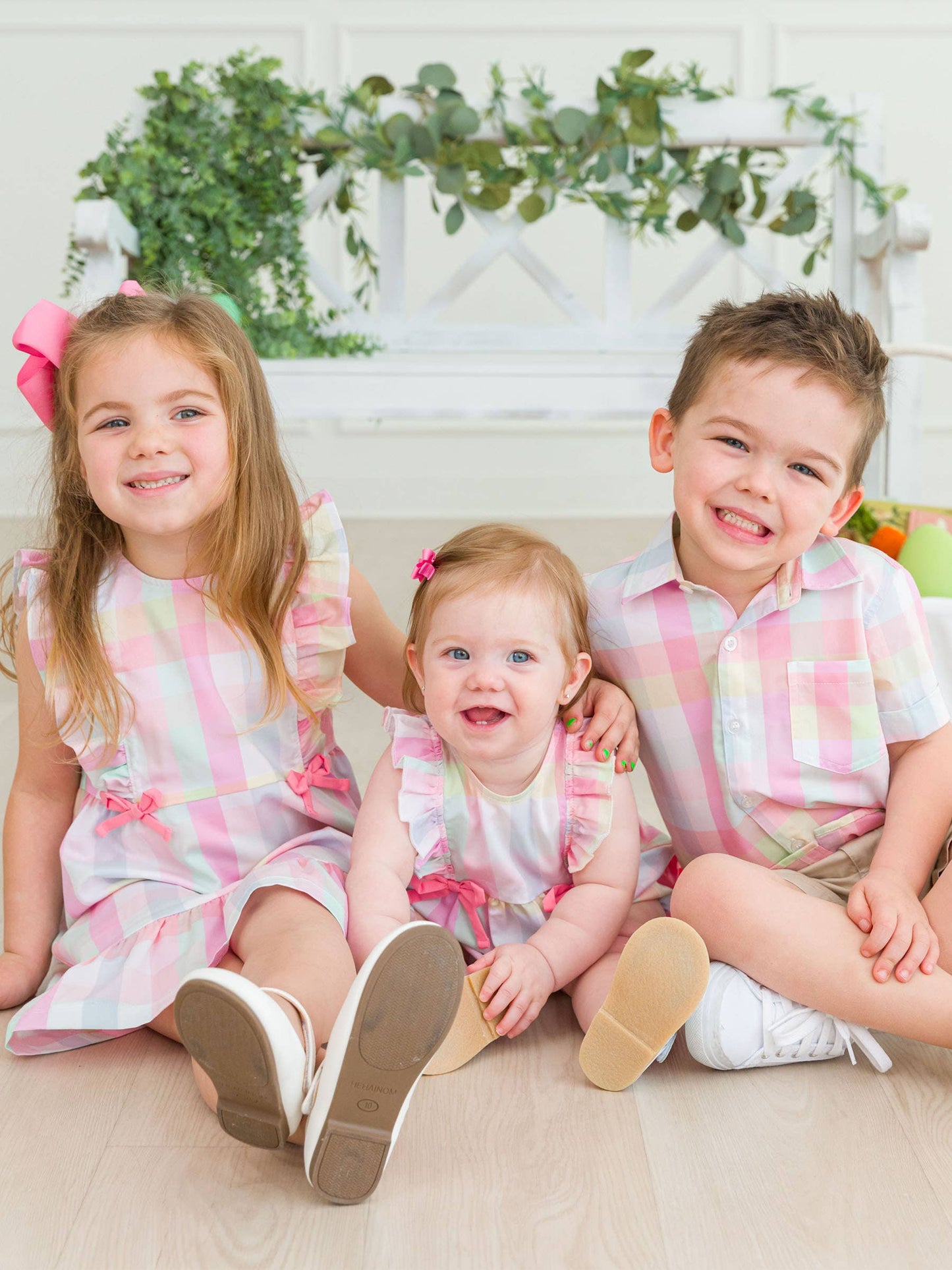 Boys Picnic Plaid Short Sleeve Button Down Shirt