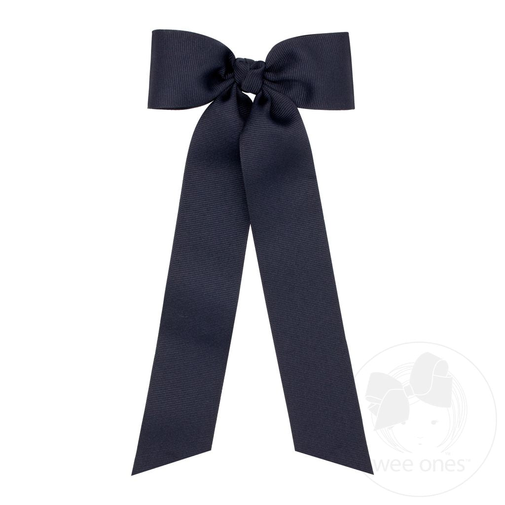 Medium Grosgrain Hair Bowtie with Knot Wrap and Streamer Tails