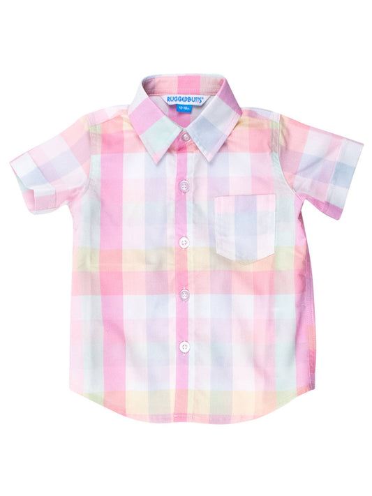 Boys Picnic Plaid Short Sleeve Button Down Shirt
