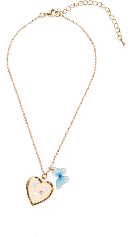 Butterfly Heart Locket Necklace