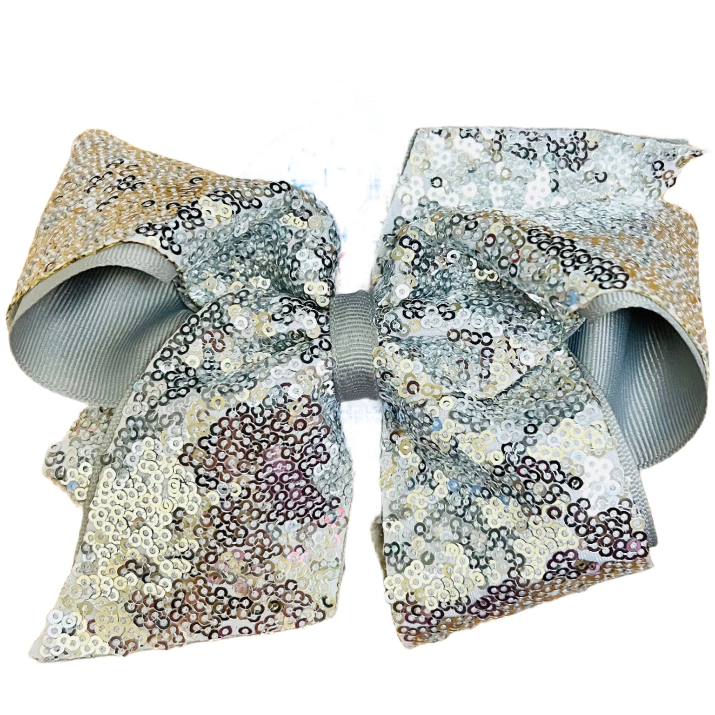 Sequin Grosgrain Overlay Bow