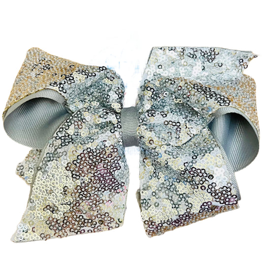 Sequin Grosgrain Overlay Bow