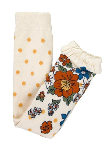Patterned Footless Ruffle Tights
