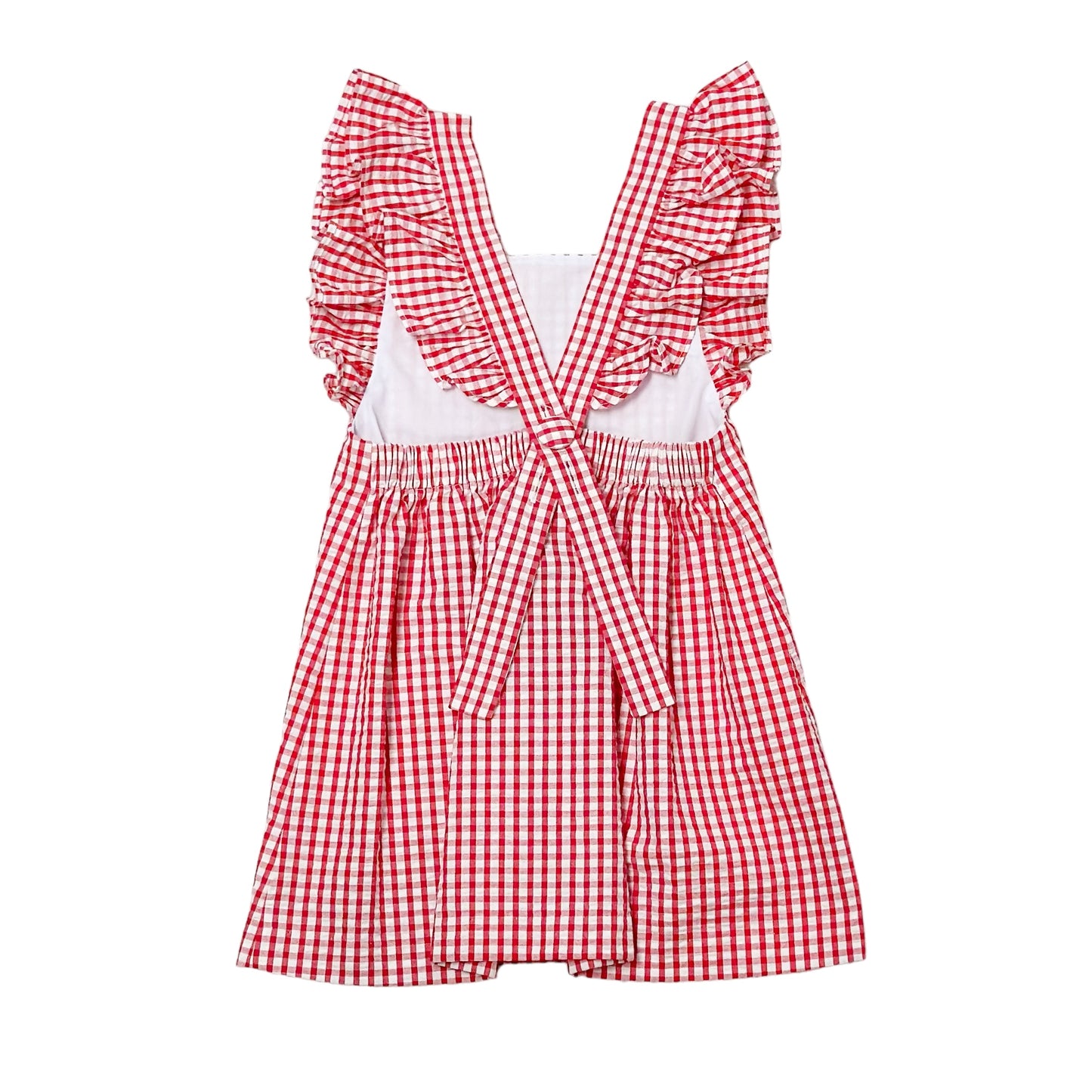 Skye Dress Red Check Seersucker