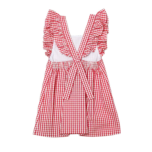 Skye Dress Red Check Seersucker