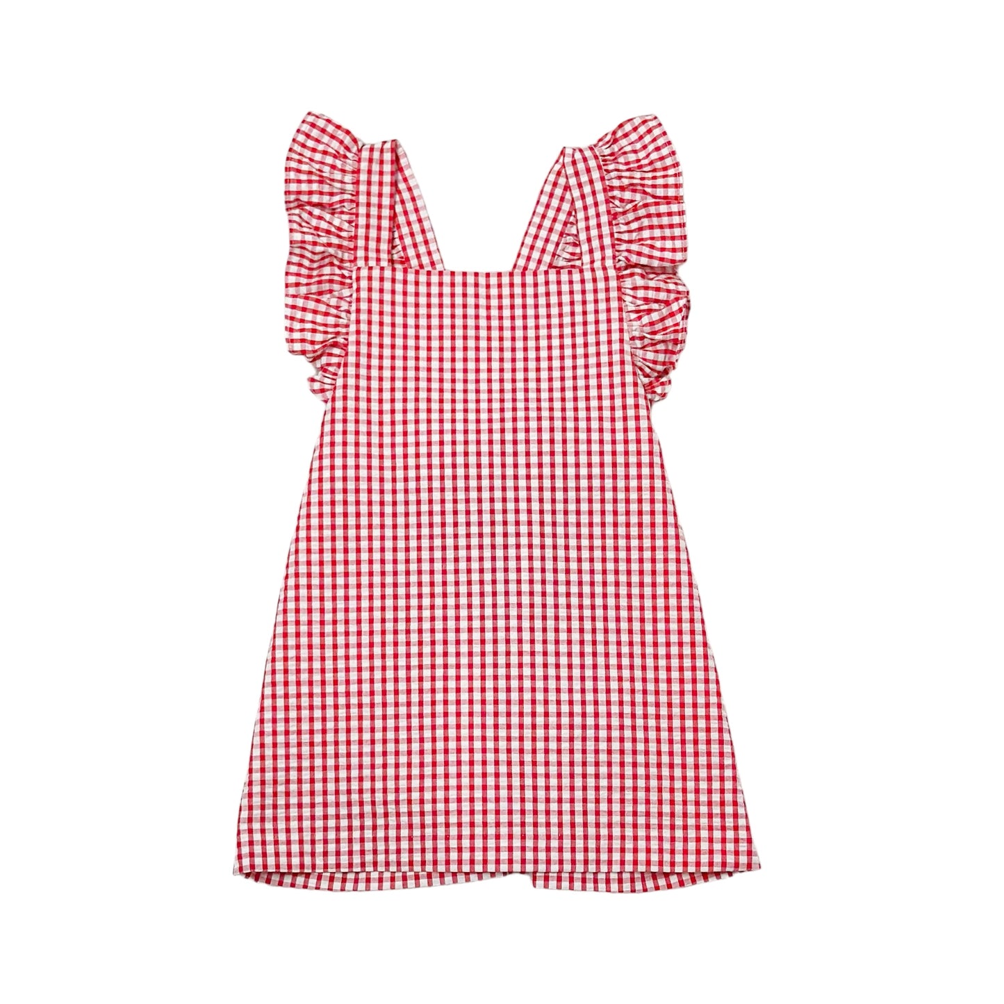 Skye Dress Red Check Seersucker