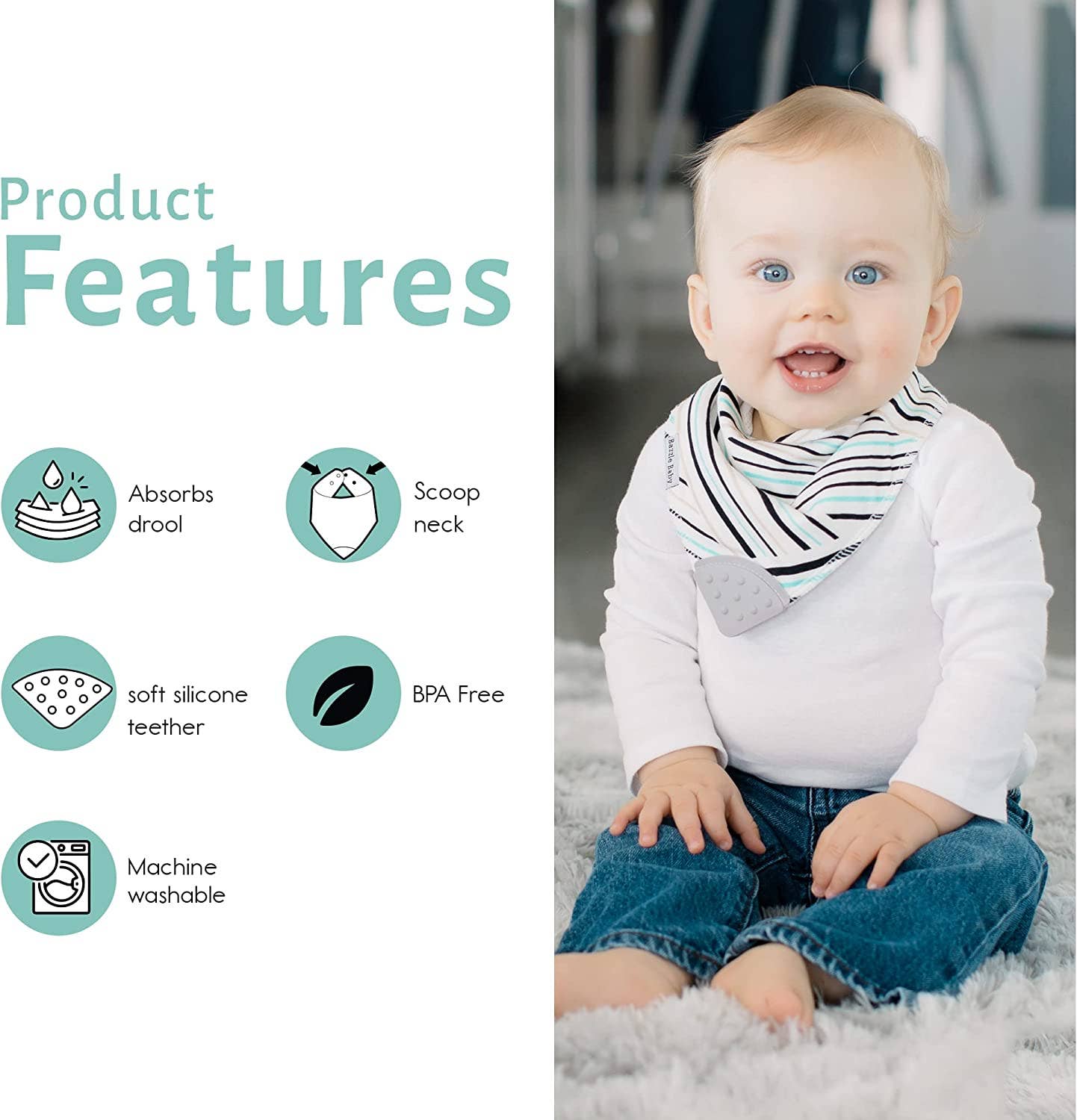 BandaBib with Teether 4-Pack: Contemporary