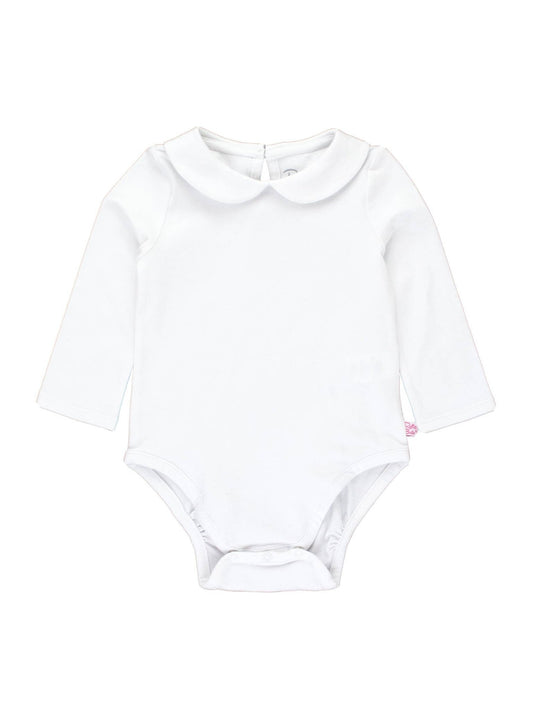 Baby Girls White Peter Pan Collar Bodysuit - Sunny Meadow Boutique