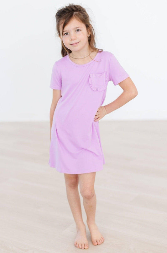 Bright Lilac T-Shirt Dress - Sunny Meadow Boutique