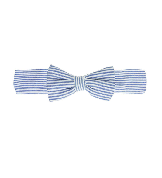 Girls Blue Seersucker Woven Headband