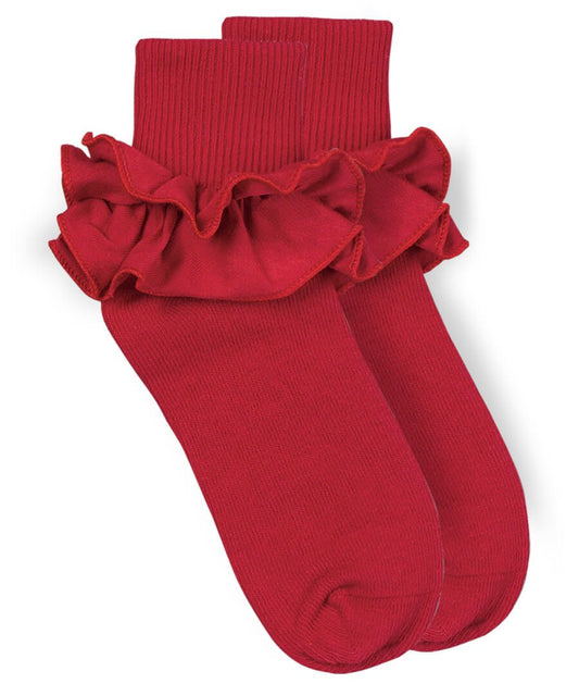 Classic Ruffle Turn - Cuff Socks – Soft Cotton Girls’ Dress Socks (1 Pair) - Sunny Meadow Boutique