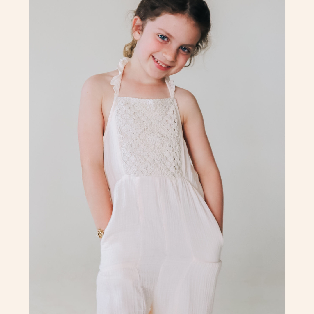 Soft White Crochet Mommy & Me Dress - Child
