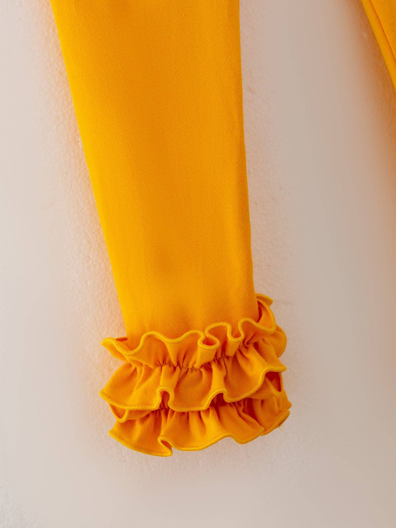 Pumpkin Patch Ruffle Set – Fall Floral Smocked Top & Mustard Leggings