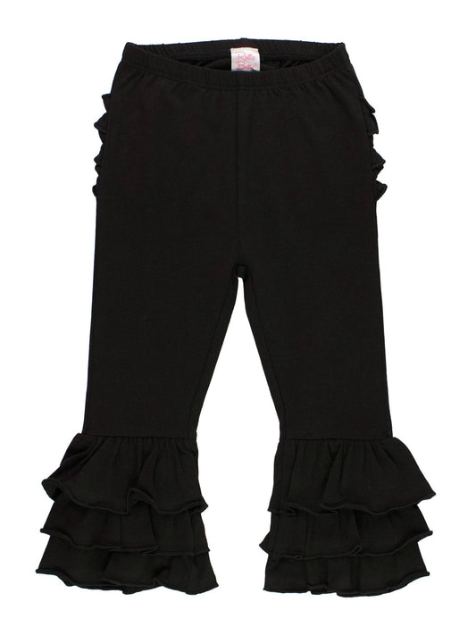 Baby Girls Black Ruffle Flare Pants
