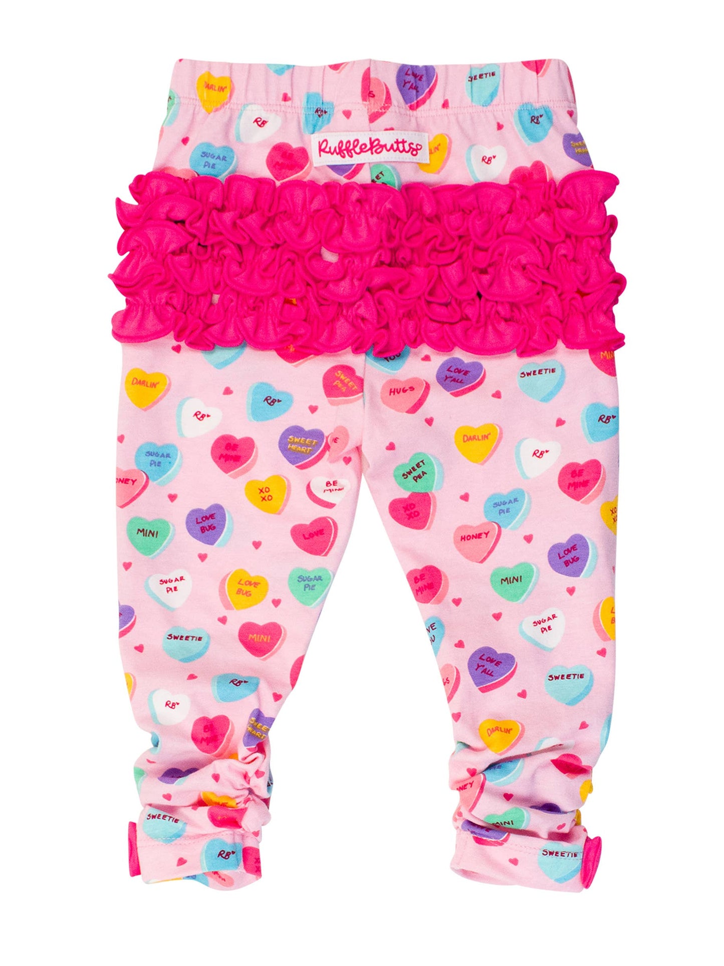 Baby Girls Be My Valentine Ruched Bow Leggings