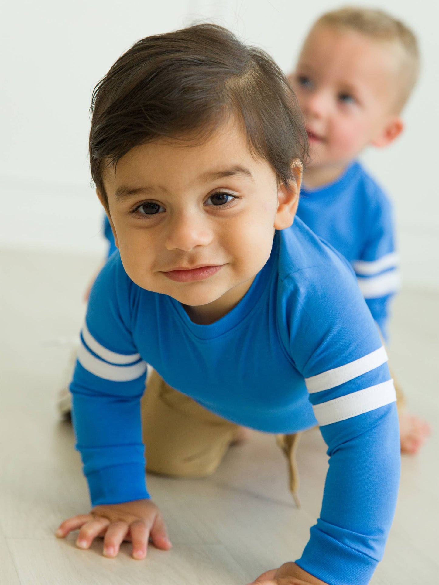 Baby Boys Sonic Blue Racing Stripe Long Sleeve Bodysuit