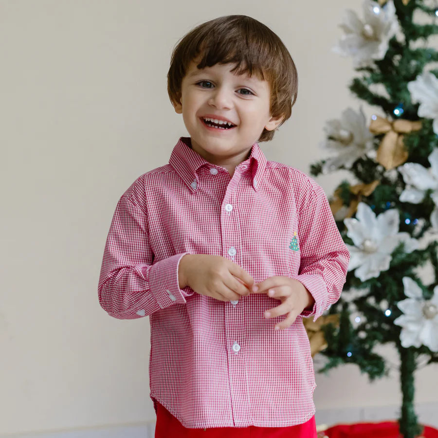 Zuccini Kids Classic Red Gingham Holiday Shirt