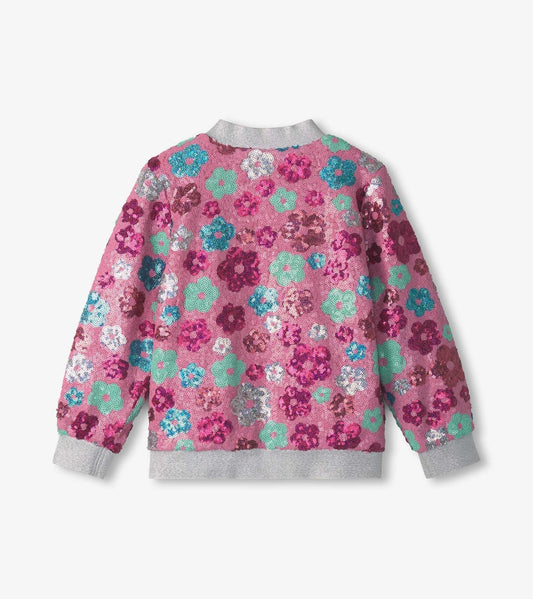 Girls Daisy Sequins Sequined Bomber Jacket - Sunny Meadow Boutique