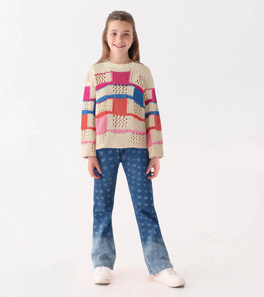 Girls Mix Stitch Sweater - Sunny Meadow Boutique