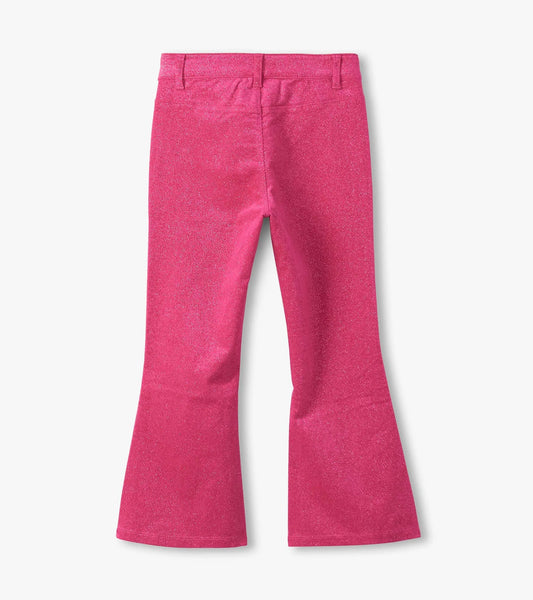 Girls Raspberry Rose Patch Pocket Flared Pants - Sunny Meadow Boutique