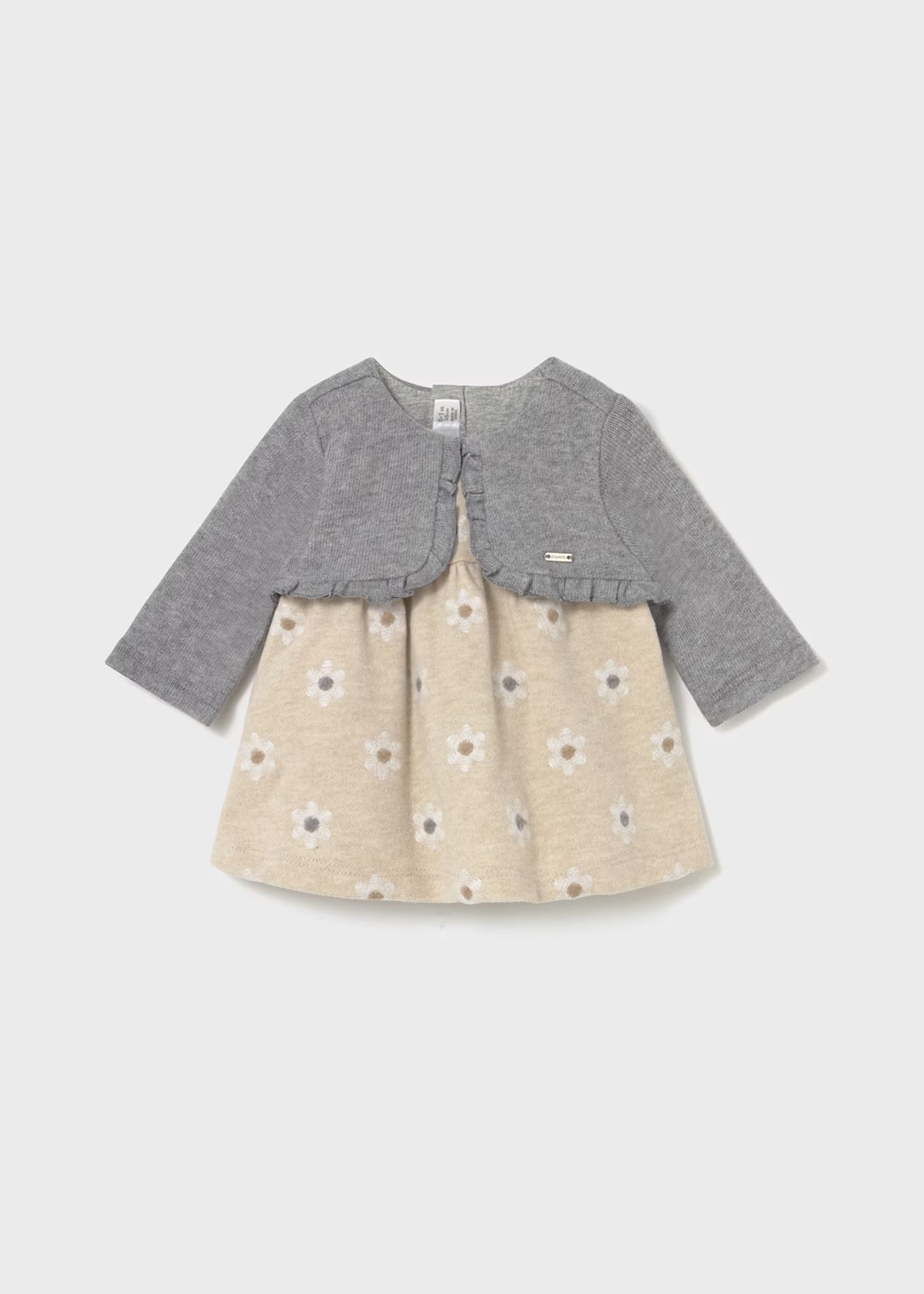 Girl Dress with Faux Cardigan