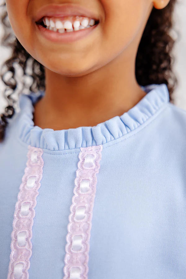 The Beaufort Bonnet Company Lizzie’s Luxe Leisure Dress - Beale Street Blue with Palm Beach Pink & Worth Avenue White