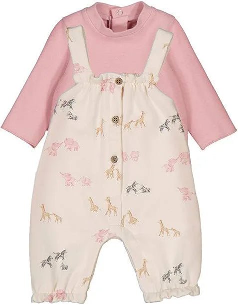 Mayoral Baby Safari Dungaree and T-Shirt Set – Blue Bell - Sunny Meadow Boutique