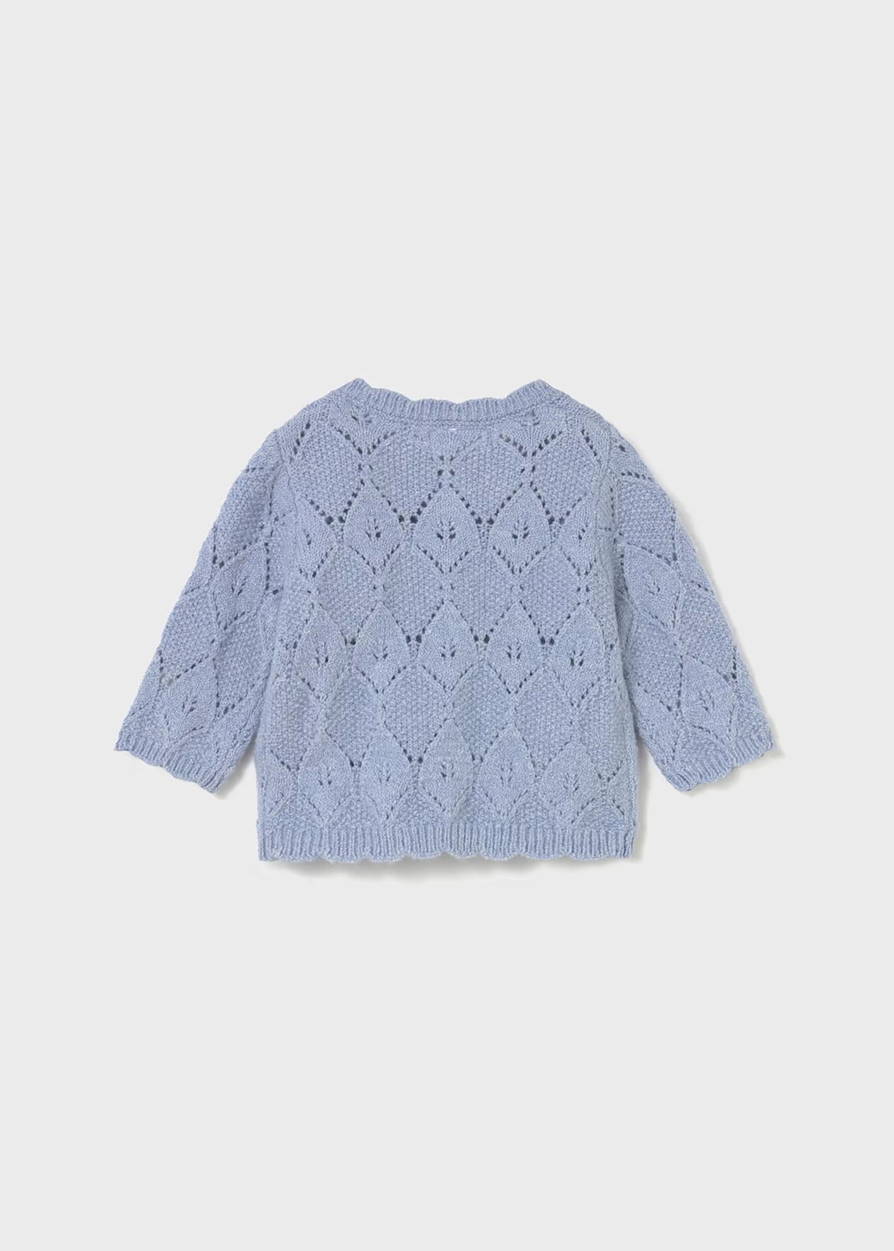 Mayoral Pointelle Knit Baby Cardigan in Quartz & Sky Blue