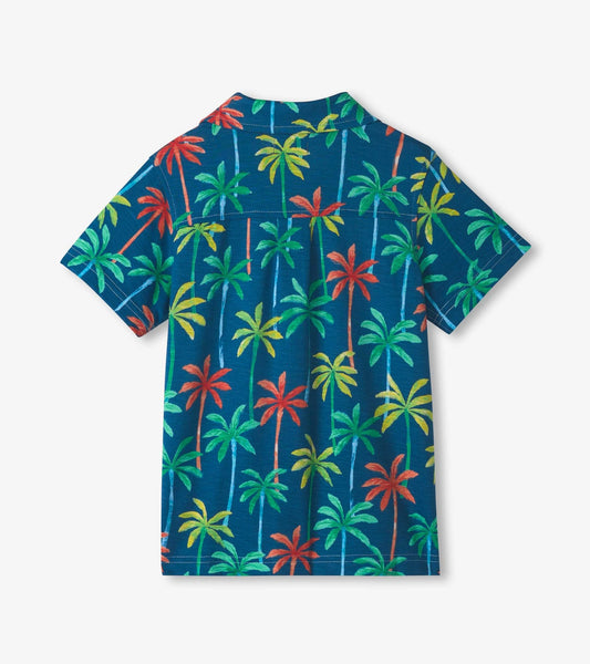 Painted Palms Jersey Button Down - Sunny Meadow Boutique