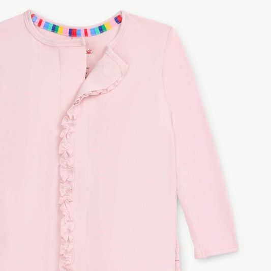 Pink Dogwood ruffle footie - Sunny Meadow Boutique