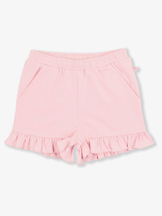 Pink Knit Ruffle Trim Shorts - Sunny Meadow Boutique