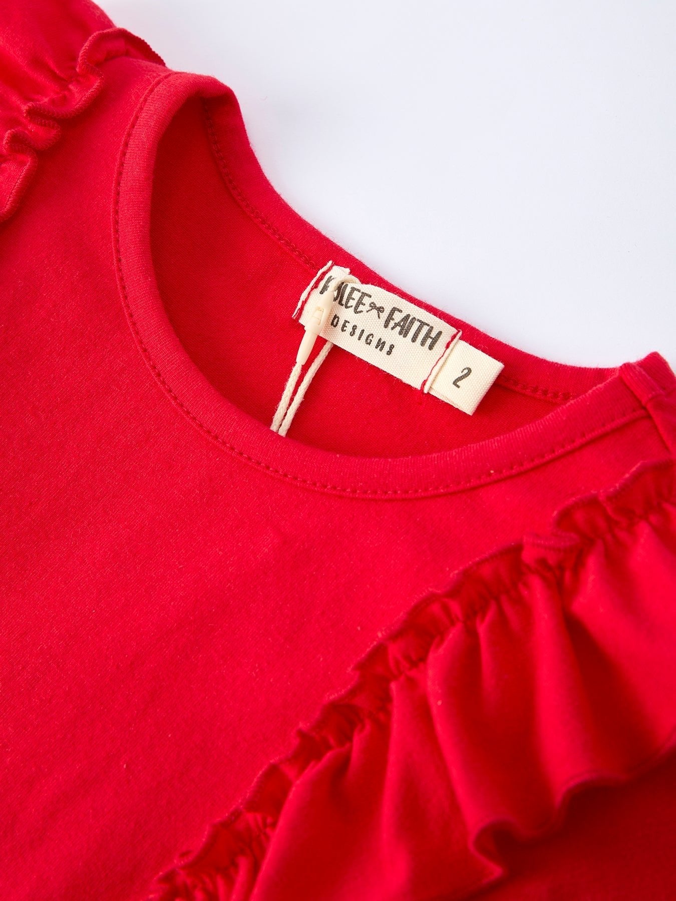 Strawberry Bow Girls Ruffle Top and Bell Bottoms Set - Sunny Meadow Boutique