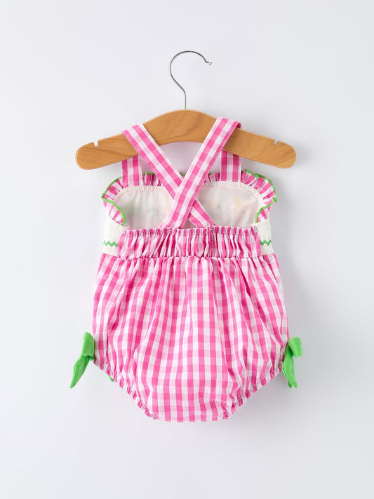 Summer Tropical Embroidery Baby Girls Romper - Sunny Meadow Boutique