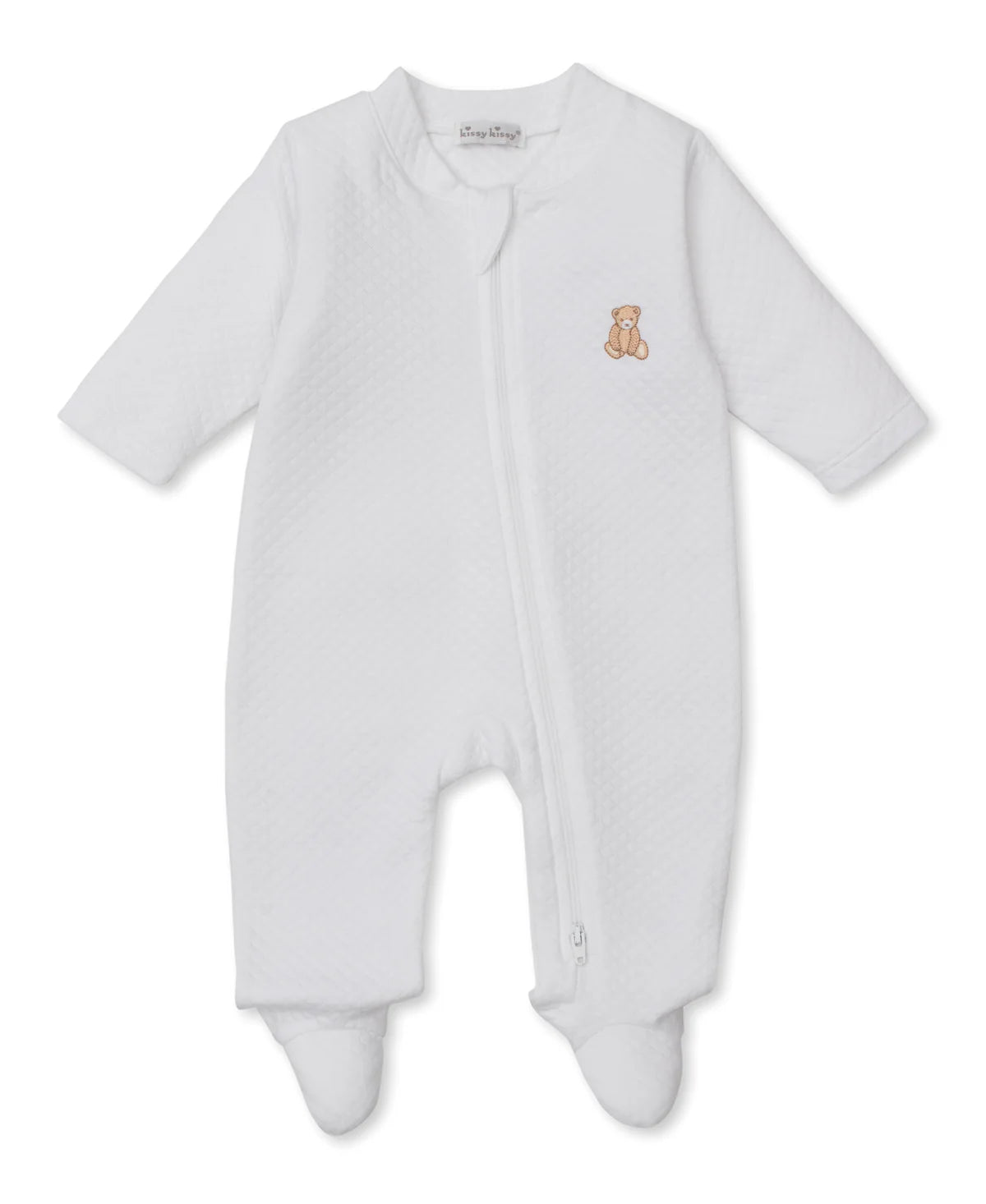 eddy Bear Time Jacquard Zip Footie