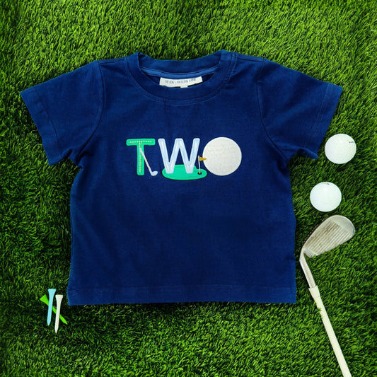 Teeing Up To Two Birthday Golf T-Shirt - Sunny Meadow Boutique