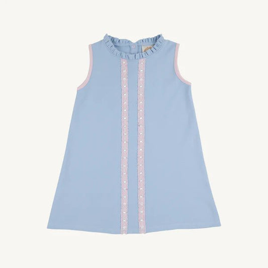 The Beaufort Bonnet Company Lizzie’s Luxe Leisure Dress - Beale Street Blue with Palm Beach Pink & Worth Avenue White - Sunny Meadow Boutique