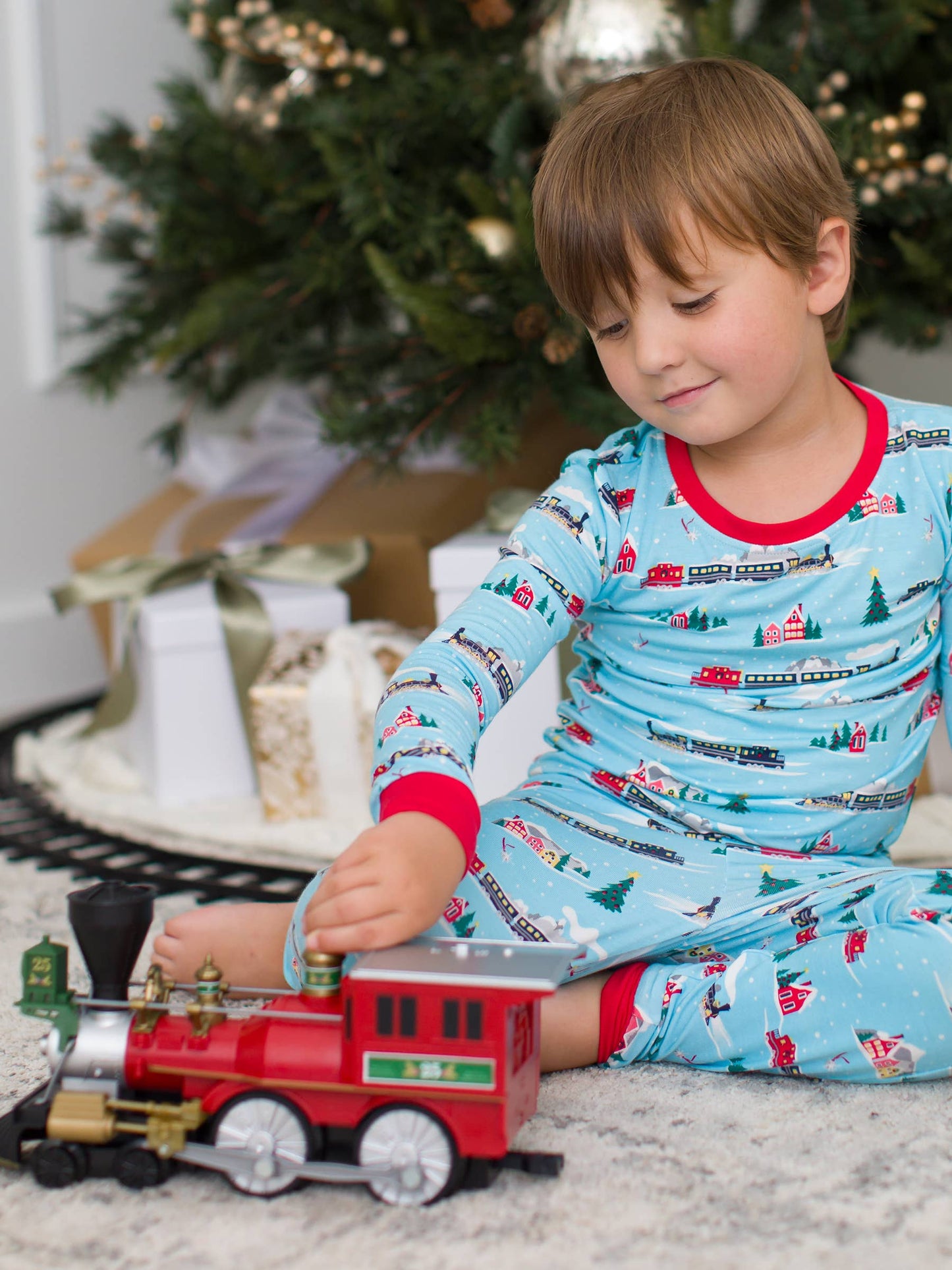 Boys Winter Express Bamboo Viscose Long Sleeve Pajama Set