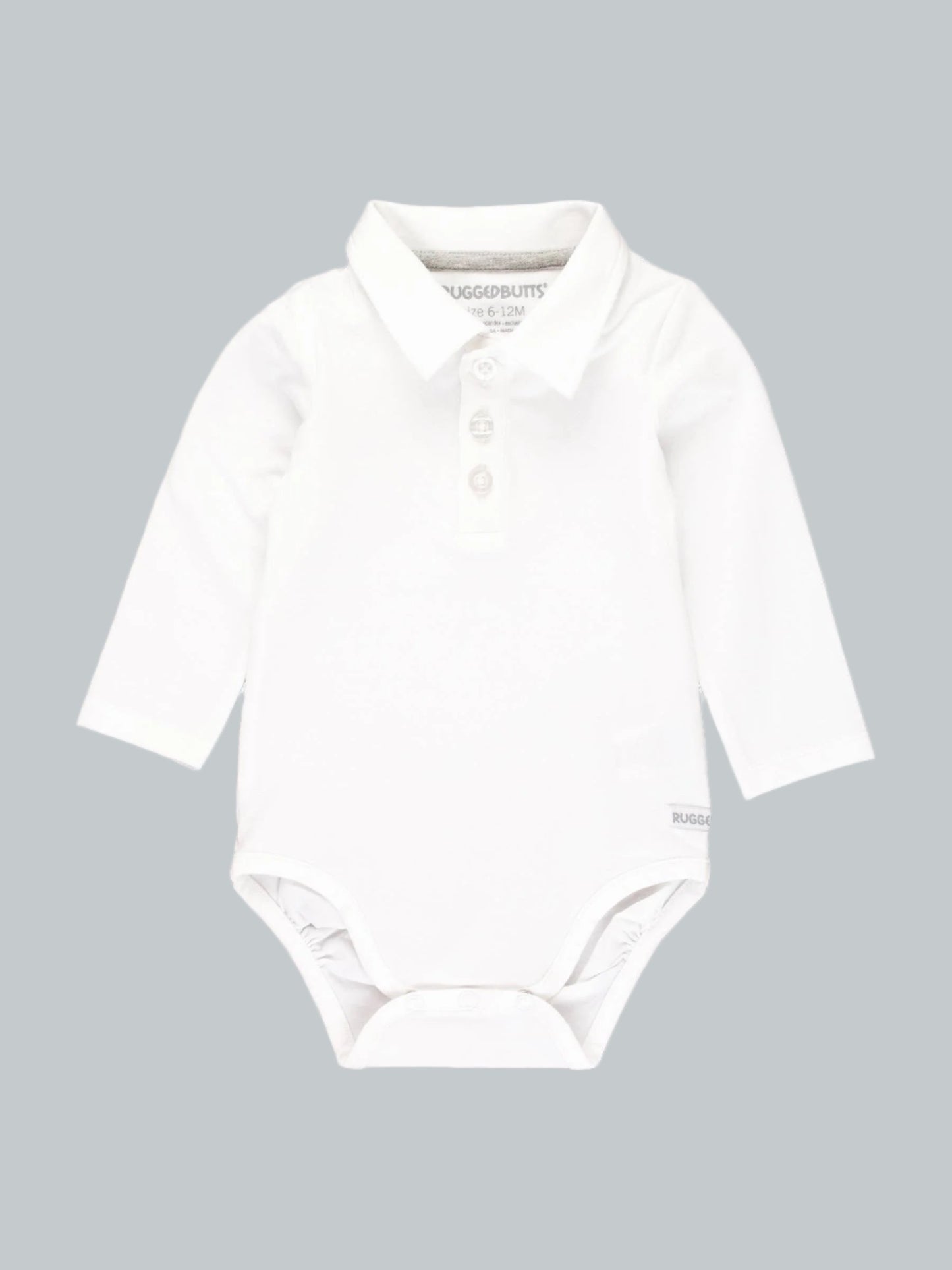 Baby Boys White Knit Polo Bodysuit